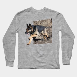 German Shepherd Jump Out Long Sleeve T-Shirt